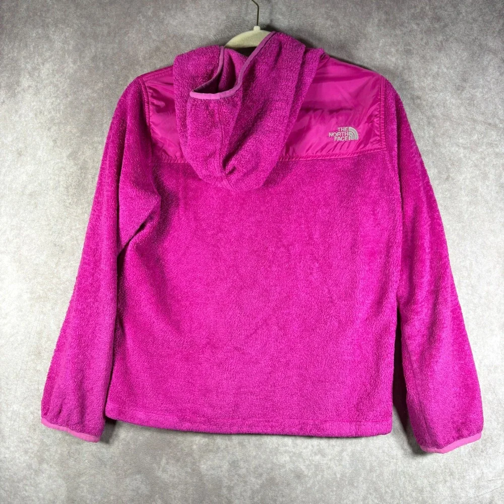 The North‎ Face Fleece Jacket Girls Size Large Pink Oso Hoodie Full Zip Hooded